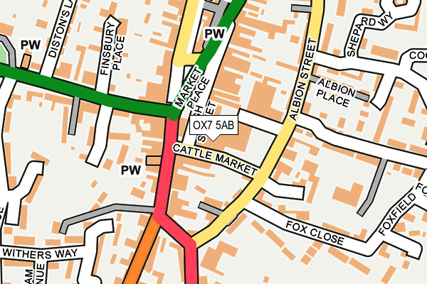 OX7 5AB map - OS OpenMap – Local (Ordnance Survey)