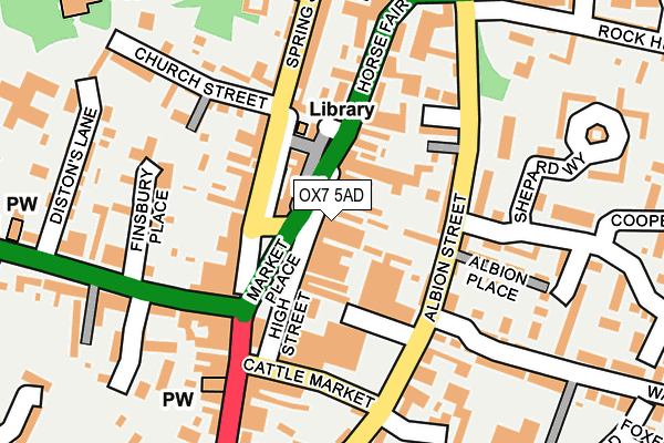 OX7 5AD map - OS OpenMap – Local (Ordnance Survey)
