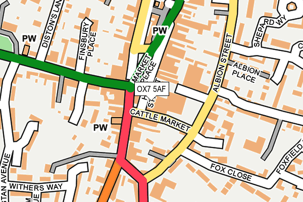 OX7 5AF map - OS OpenMap – Local (Ordnance Survey)