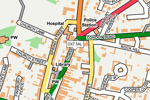 OX7 5AL map - OS OpenMap – Local (Ordnance Survey)