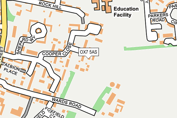 OX7 5AS map - OS OpenMap – Local (Ordnance Survey)