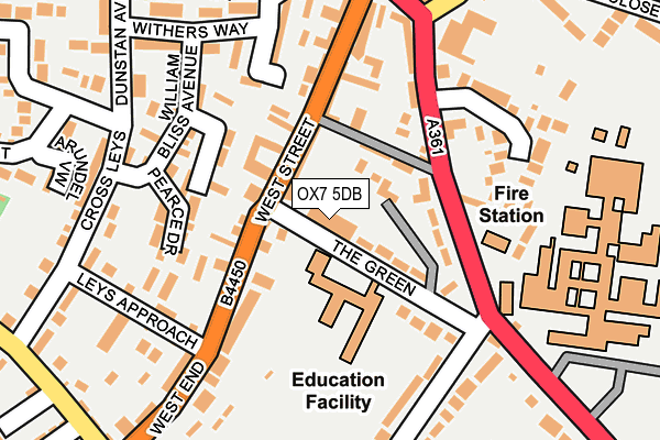 OX7 5DB map - OS OpenMap – Local (Ordnance Survey)