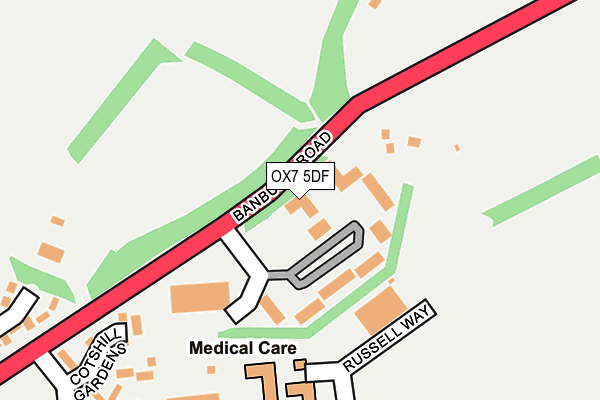 OX7 5DF map - OS OpenMap – Local (Ordnance Survey)