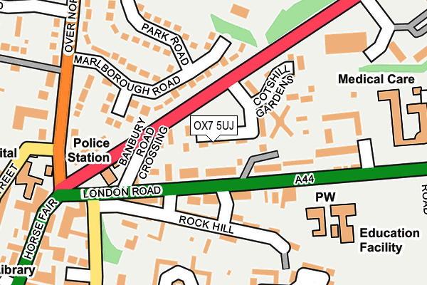 OX7 5UJ map - OS OpenMap – Local (Ordnance Survey)
