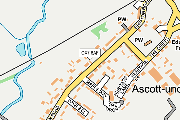 OX7 6AF map - OS OpenMap – Local (Ordnance Survey)