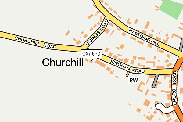 OX7 6PD map - OS OpenMap – Local (Ordnance Survey)