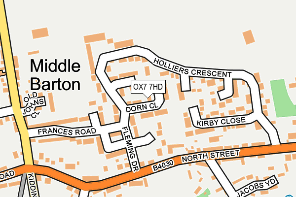 OX7 7HD map - OS OpenMap – Local (Ordnance Survey)