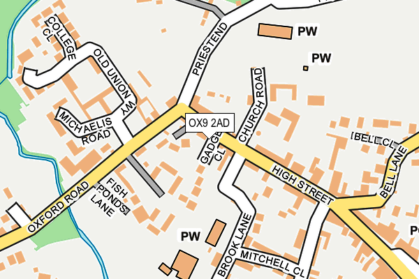 OX9 2AD map - OS OpenMap – Local (Ordnance Survey)