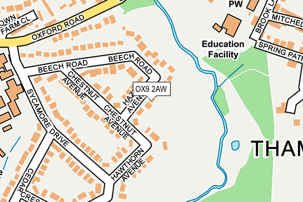 OX9 2AW map - OS OpenMap – Local (Ordnance Survey)