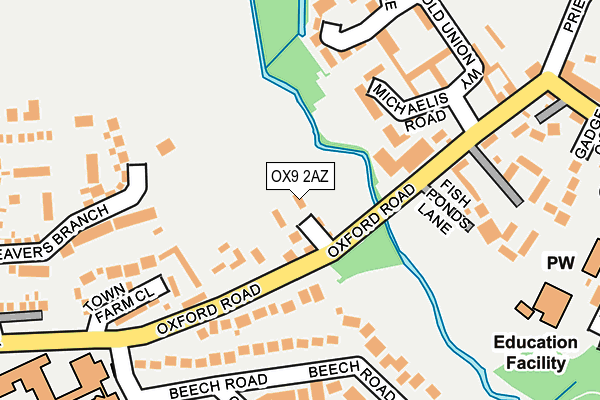 OX9 2AZ map - OS OpenMap – Local (Ordnance Survey)