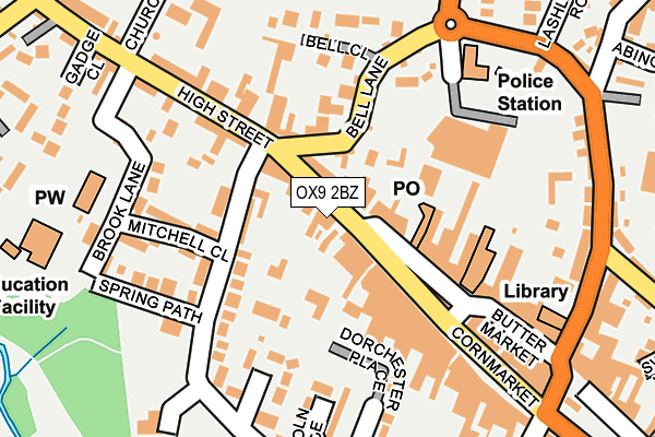 OX9 2BZ map - OS OpenMap – Local (Ordnance Survey)