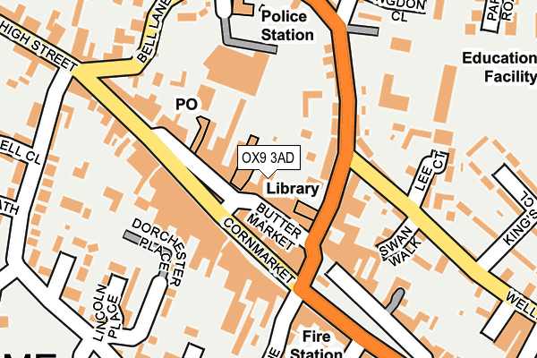 OX9 3AD map - OS OpenMap – Local (Ordnance Survey)