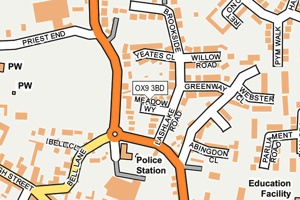 OX9 3BD map - OS OpenMap – Local (Ordnance Survey)