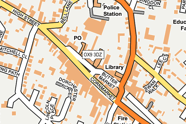 OX9 3DZ map - OS OpenMap – Local (Ordnance Survey)