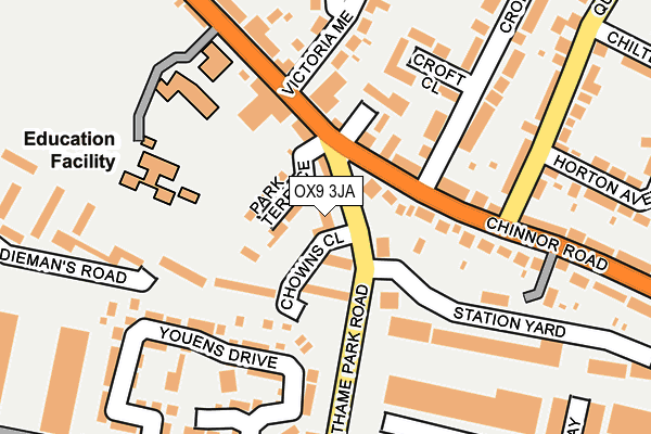 OX9 3JA map - OS OpenMap – Local (Ordnance Survey)