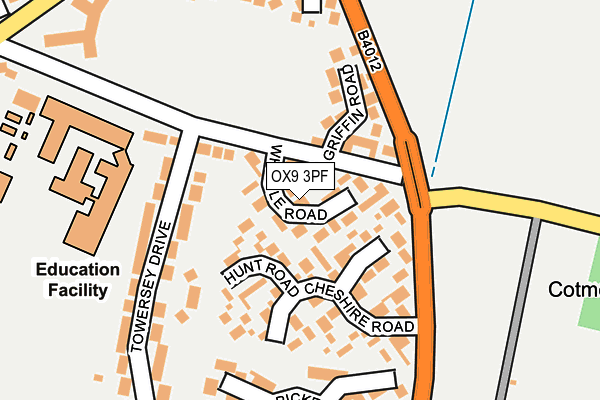 OX9 3PF map - OS OpenMap – Local (Ordnance Survey)