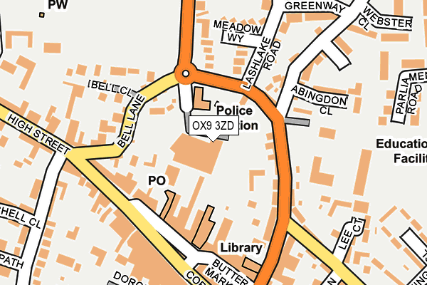 OX9 3ZD map - OS OpenMap – Local (Ordnance Survey)