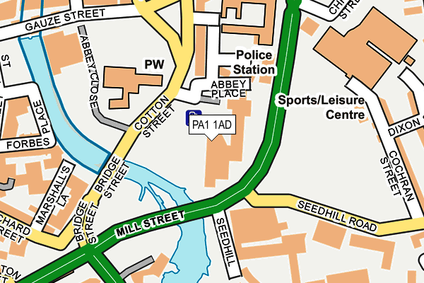 PA1 1AD map - OS OpenMap – Local (Ordnance Survey)