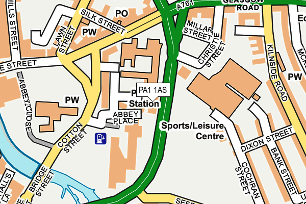 PA1 1AS map - OS OpenMap – Local (Ordnance Survey)