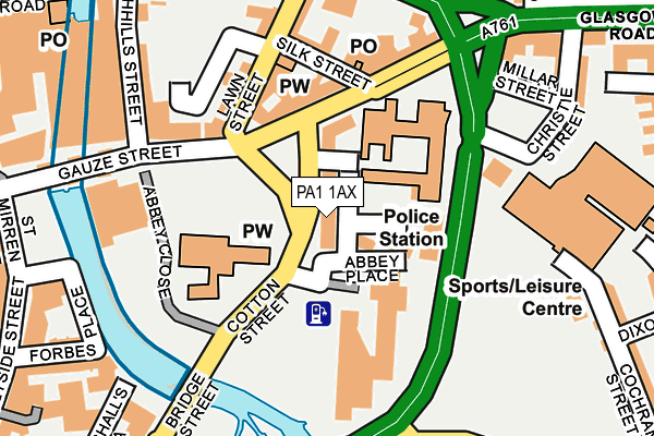 PA1 1AX map - OS OpenMap – Local (Ordnance Survey)