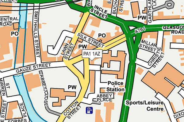 PA1 1AZ map - OS OpenMap – Local (Ordnance Survey)
