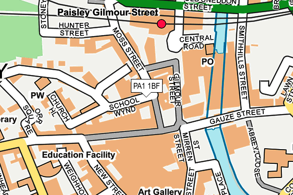 PA1 1BF map - OS OpenMap – Local (Ordnance Survey)