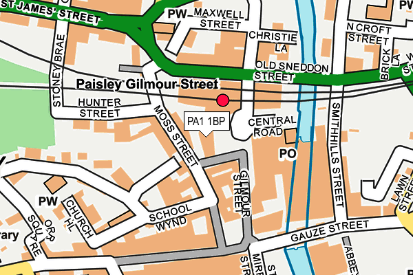 PA1 1BP map - OS OpenMap – Local (Ordnance Survey)