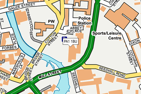PA1 1BU map - OS OpenMap – Local (Ordnance Survey)