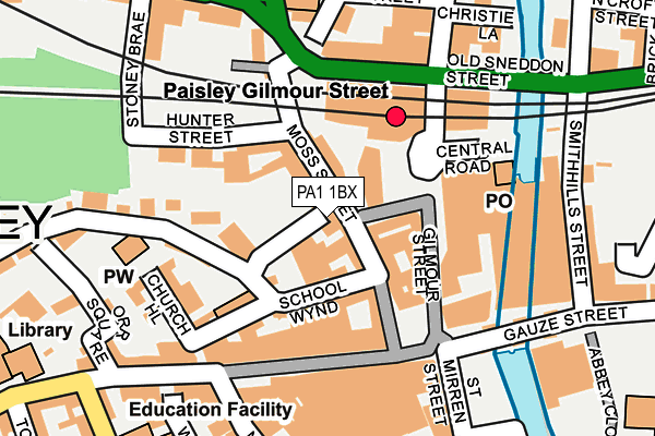 PA1 1BX map - OS OpenMap – Local (Ordnance Survey)