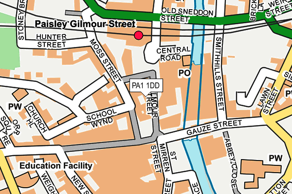PA1 1DD map - OS OpenMap – Local (Ordnance Survey)