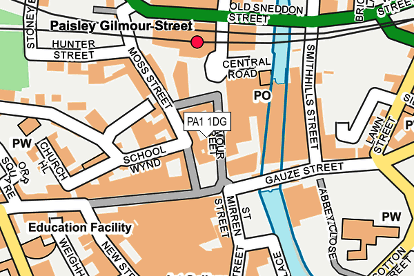 PA1 1DG map - OS OpenMap – Local (Ordnance Survey)