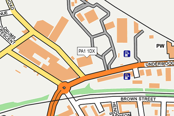 PA1 1DX map - OS OpenMap – Local (Ordnance Survey)