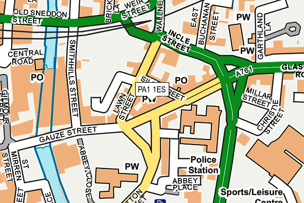 PA1 1ES map - OS OpenMap – Local (Ordnance Survey)