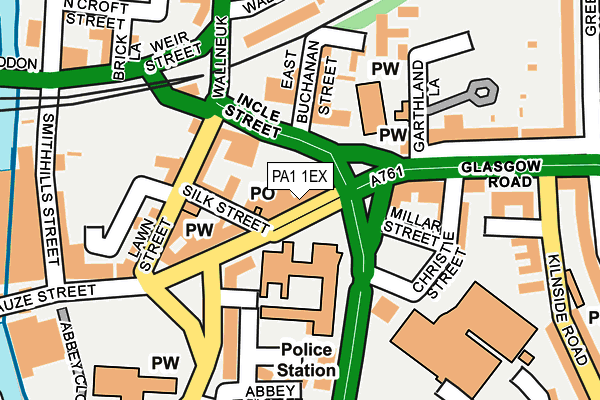 PA1 1EX map - OS OpenMap – Local (Ordnance Survey)