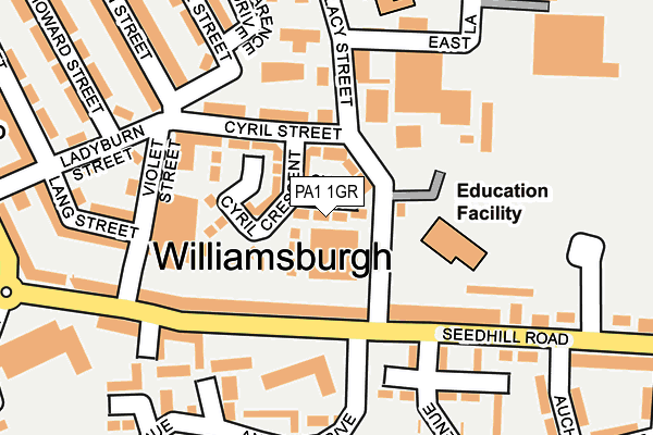 PA1 1GR map - OS OpenMap – Local (Ordnance Survey)