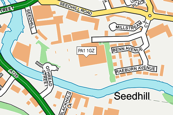 PA1 1GZ map - OS OpenMap – Local (Ordnance Survey)