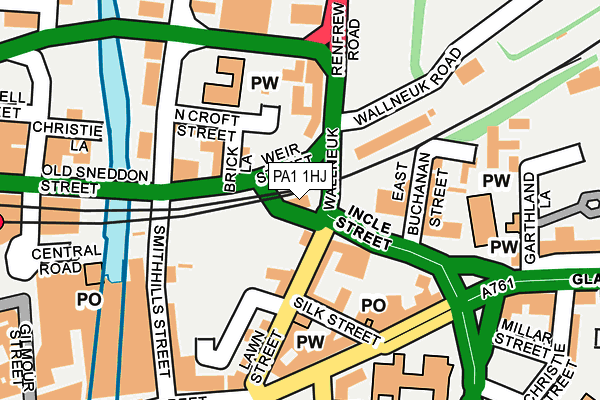 PA1 1HJ map - OS OpenMap – Local (Ordnance Survey)