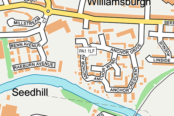 PA1 1LF map - OS OpenMap – Local (Ordnance Survey)