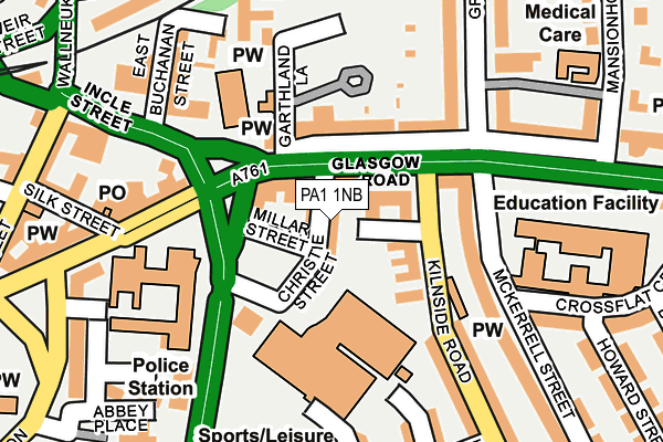 PA1 1NB map - OS OpenMap – Local (Ordnance Survey)