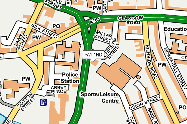 PA1 1ND map - OS OpenMap – Local (Ordnance Survey)