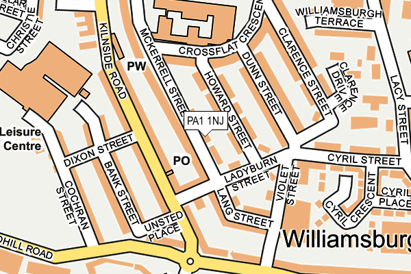 PA1 1NJ map - OS OpenMap – Local (Ordnance Survey)