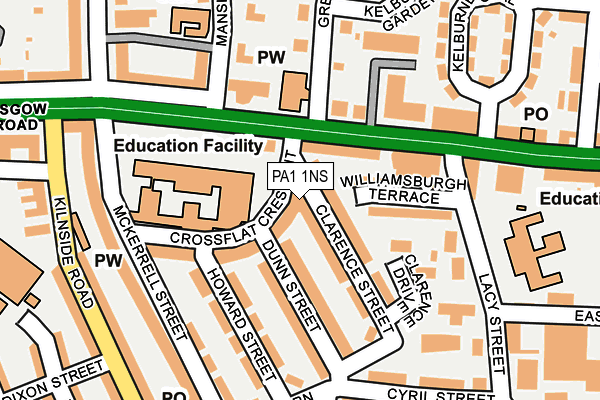 PA1 1NS map - OS OpenMap – Local (Ordnance Survey)