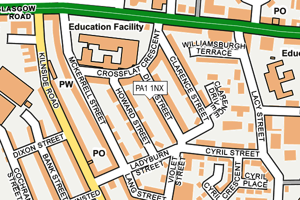 PA1 1NX map - OS OpenMap – Local (Ordnance Survey)