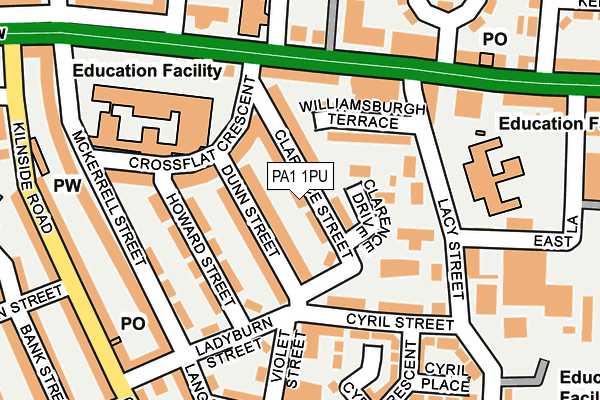 PA1 1PU map - OS OpenMap – Local (Ordnance Survey)