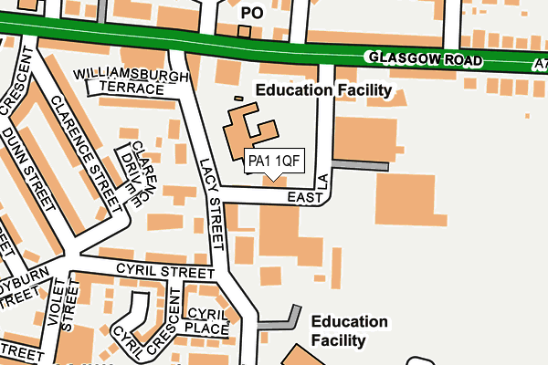 PA1 1QF map - OS OpenMap – Local (Ordnance Survey)