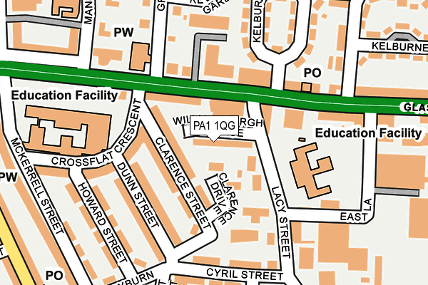 PA1 1QG map - OS OpenMap – Local (Ordnance Survey)