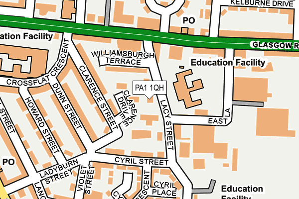 PA1 1QH map - OS OpenMap – Local (Ordnance Survey)