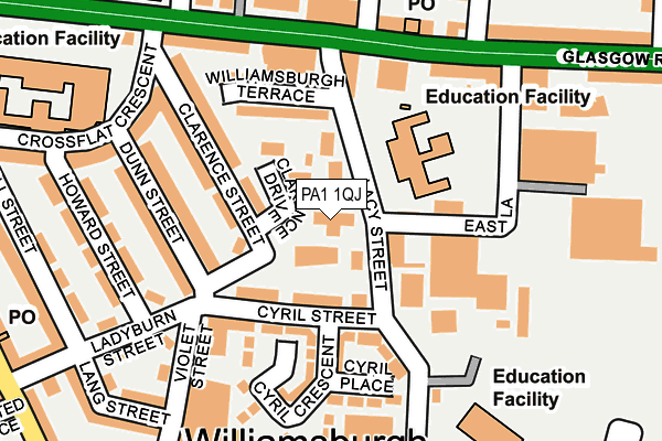 PA1 1QJ map - OS OpenMap – Local (Ordnance Survey)