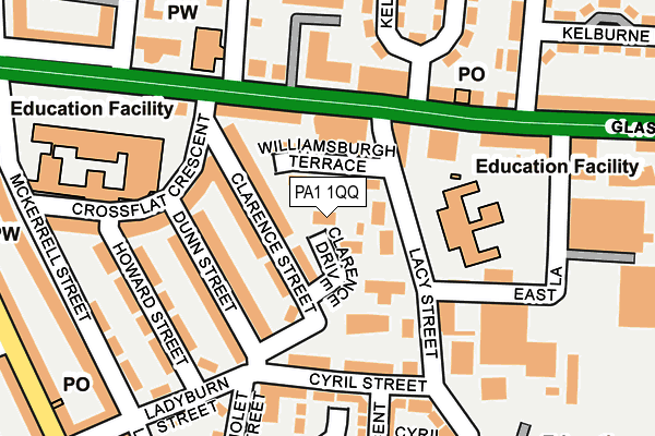 PA1 1QQ map - OS OpenMap – Local (Ordnance Survey)