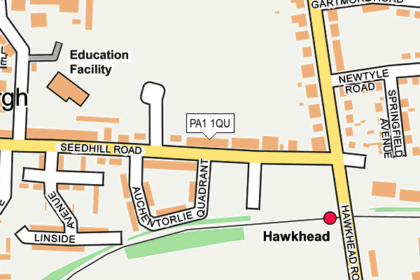 PA1 1QU map - OS OpenMap – Local (Ordnance Survey)